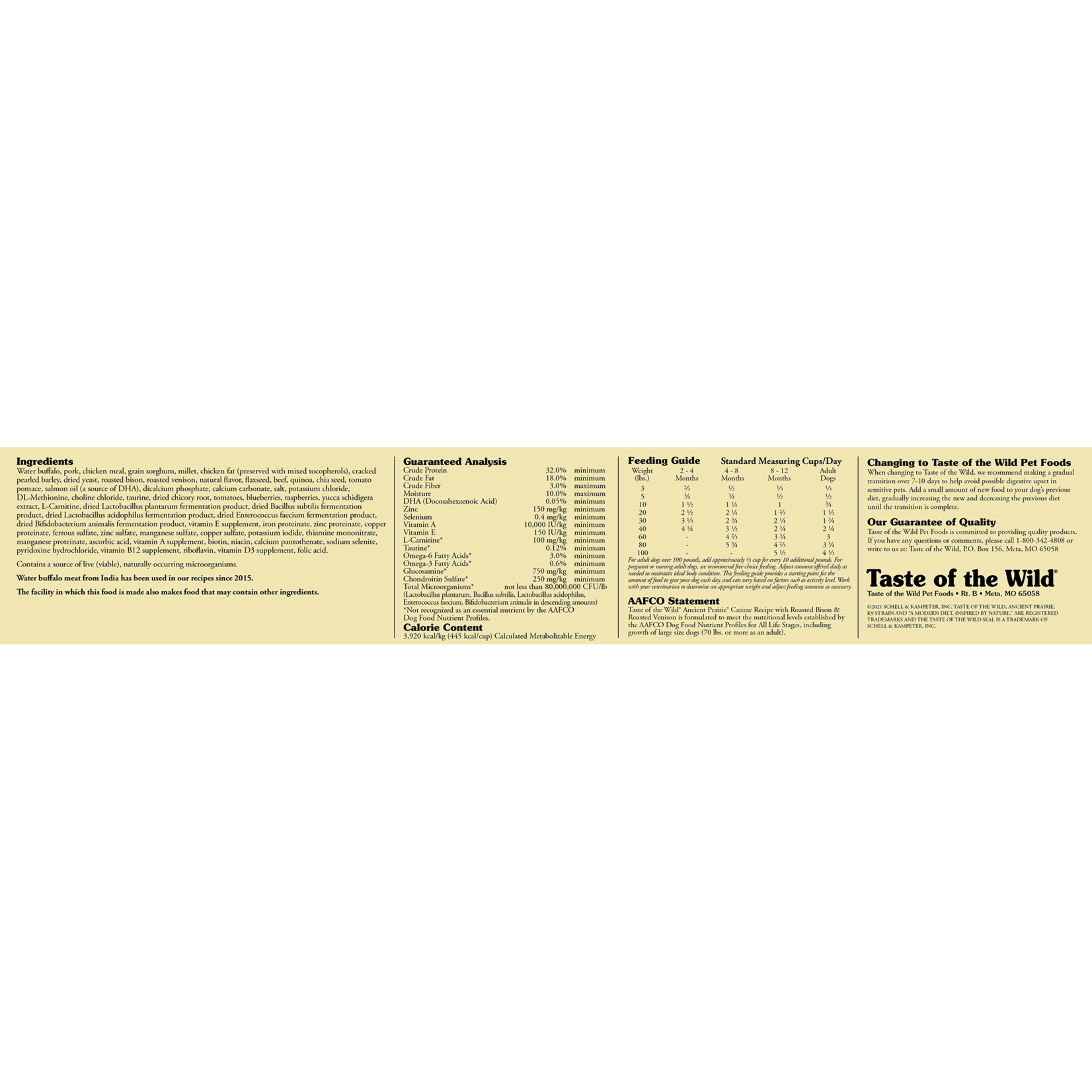 Taste of the Wild Taste of the Wild Ancient Prairie 28lb