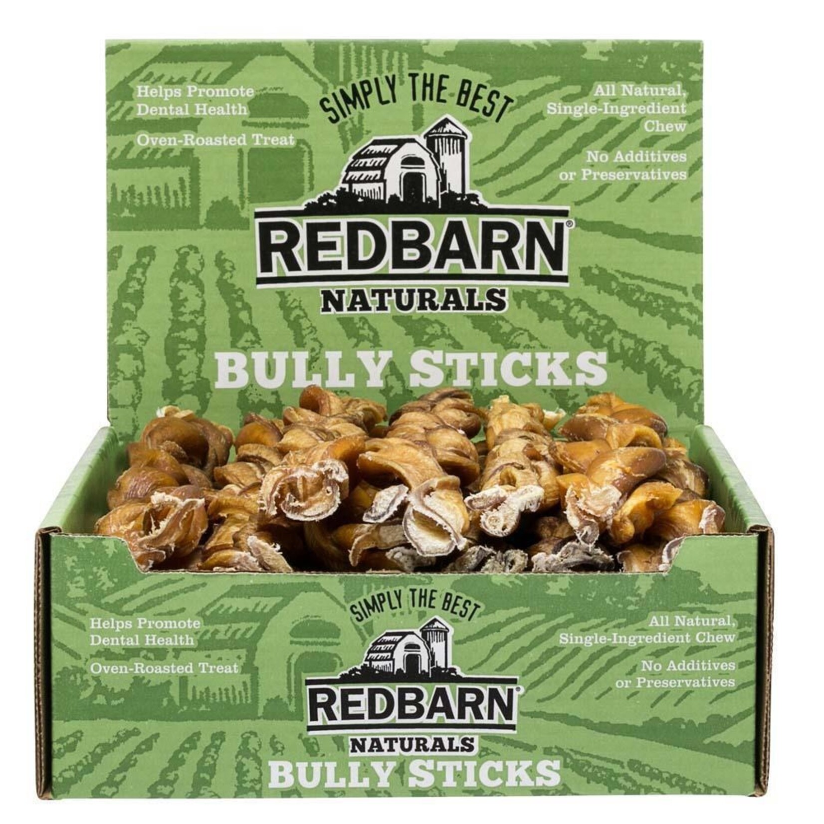 12 Red Barn Braided Bully Stick 25/case Long Dog Fat Cat