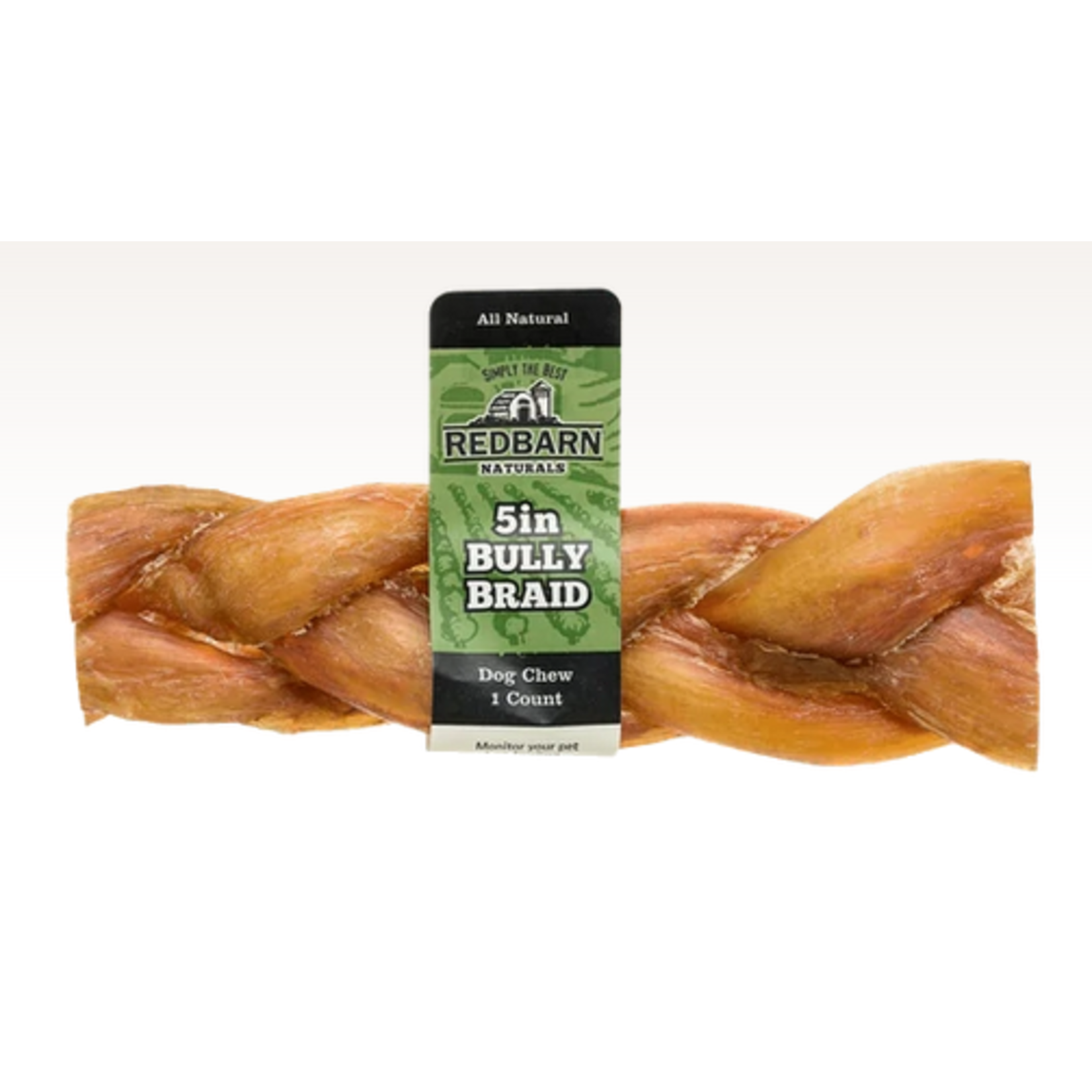 5 Red Barn Braided Bully Stick 30/cs Long Dog Fat Cat