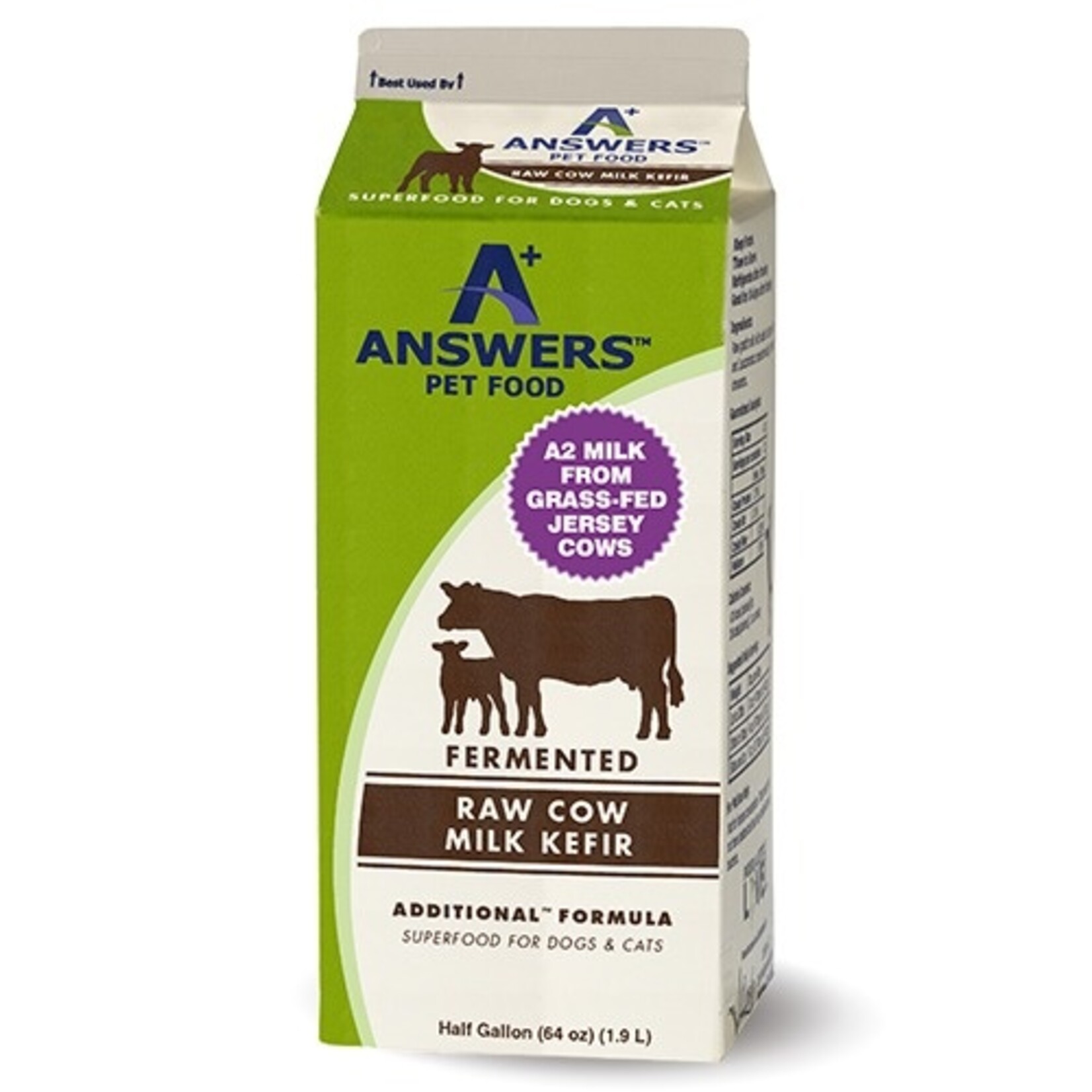 Answers Answers Additional Organic A2 Raw Cow Milk Kefir 1/2 gallon (64oz)