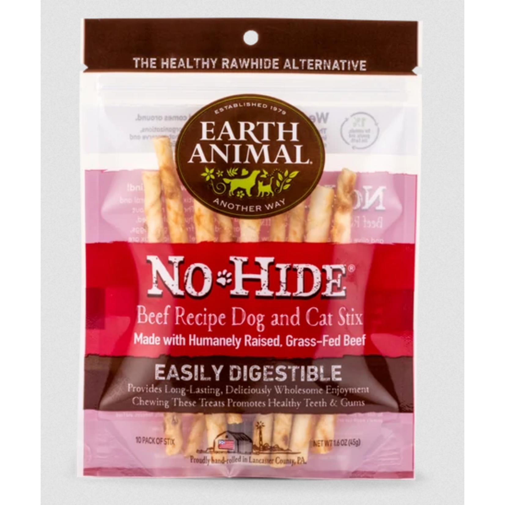 Earth Animal Earth Animal No-Hide Beef Stix 10 pk