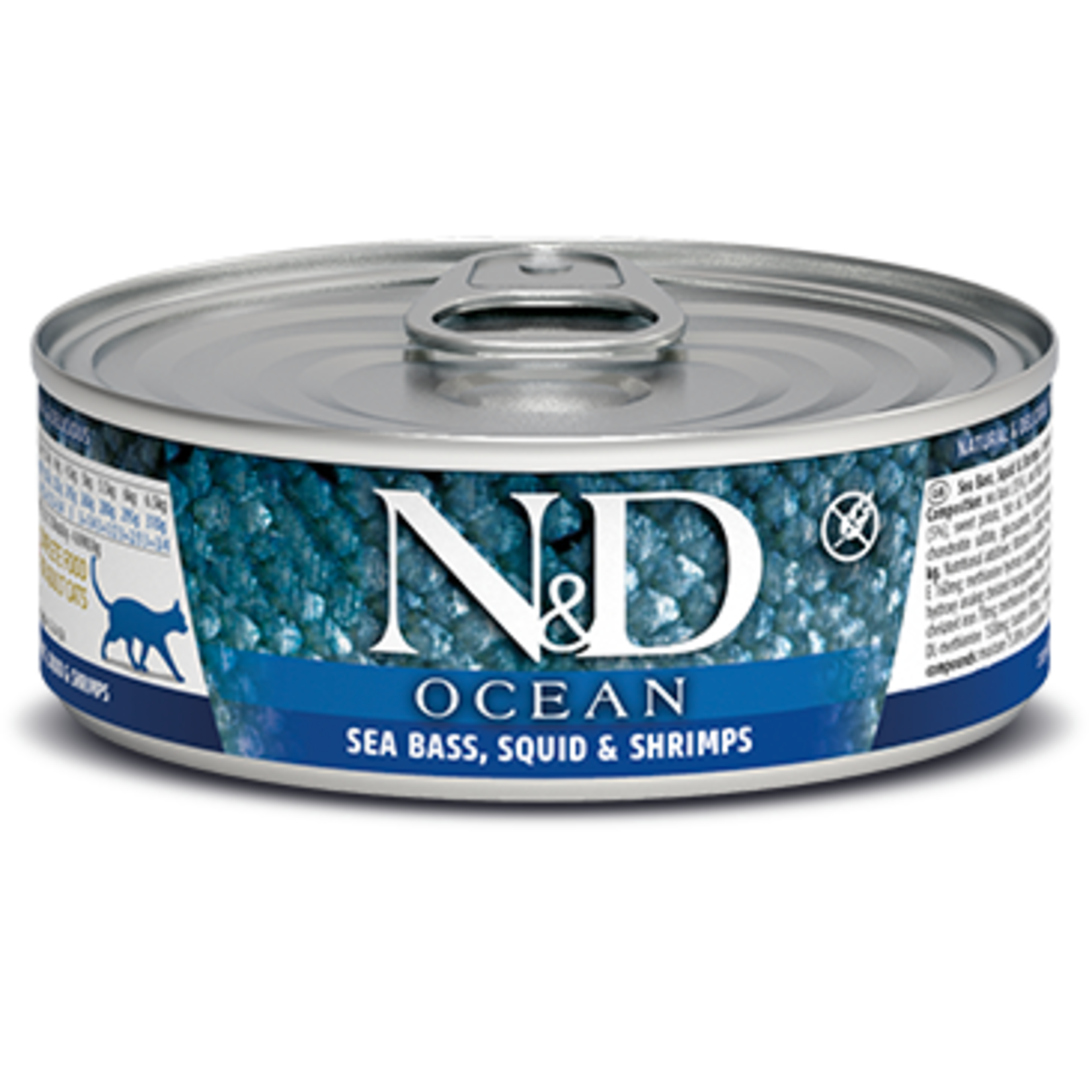 2.8oz Farmina N D Ocean Sea Bass Squid Shrimp Cat Can Long Dog Fat Cat