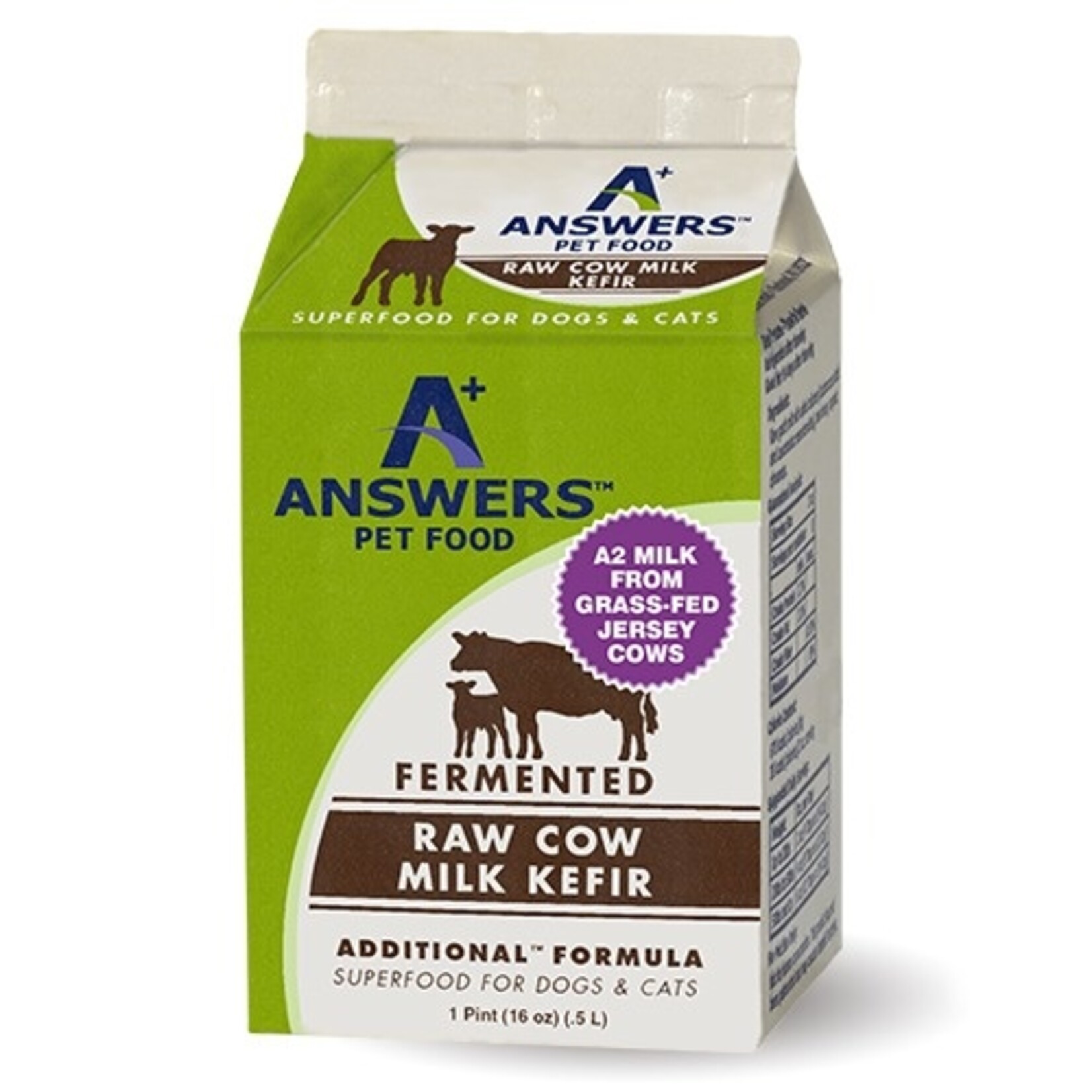 Answers Answers Additional Organic A2 Raw Cow Milk Kefir 1 pint (16oz)