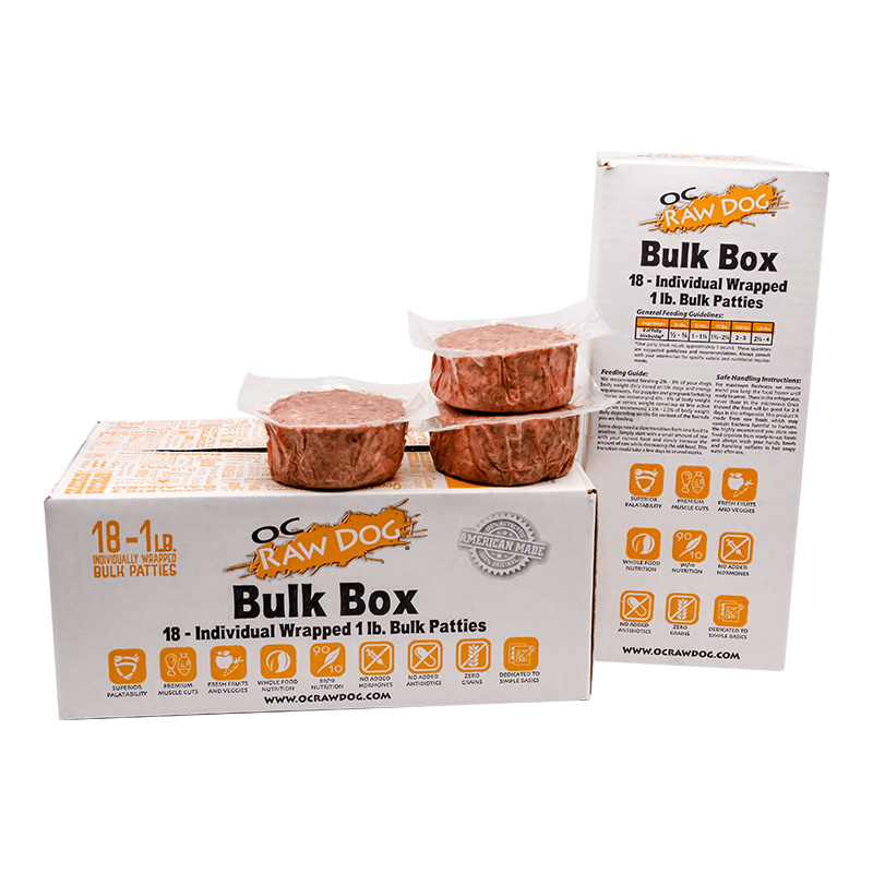 OC Raw Bulk Box Chicken & Produce 18lb Long Dog Fat Cat