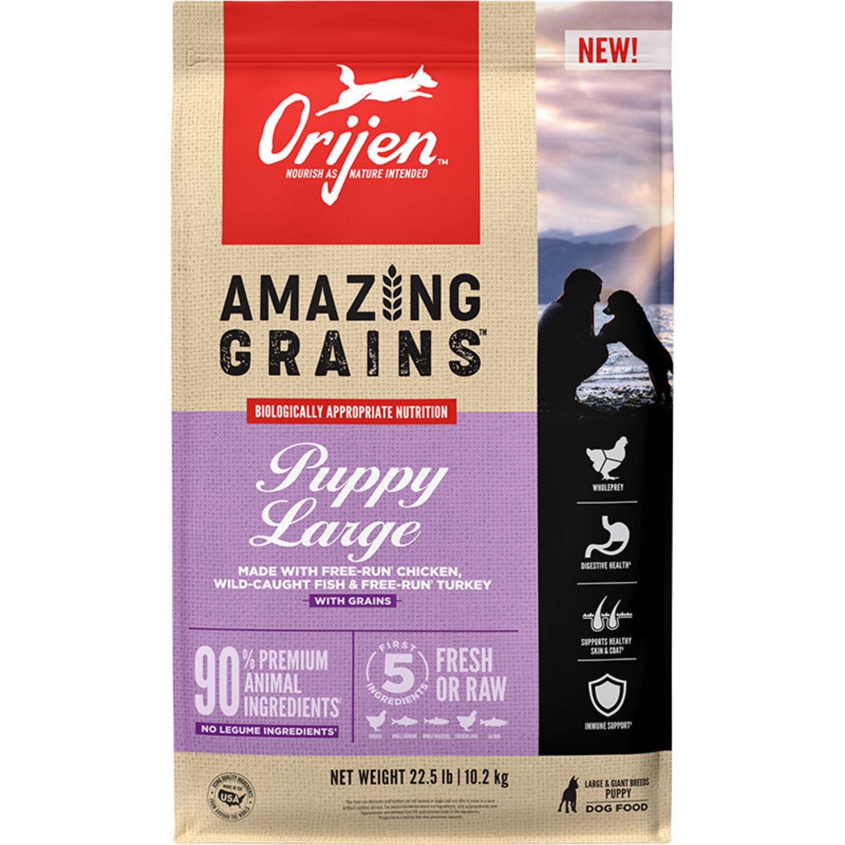 Orijen Orijen Amazing Grains Large Breed Puppy 22.5lb