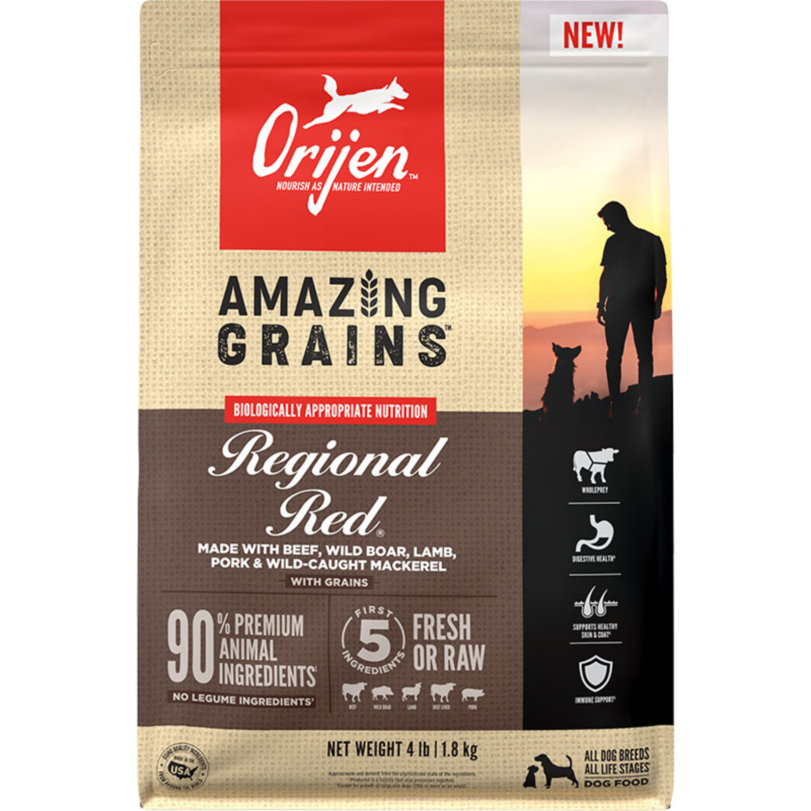 Orijen Orijen Amazing Grains Regional Red 4lb