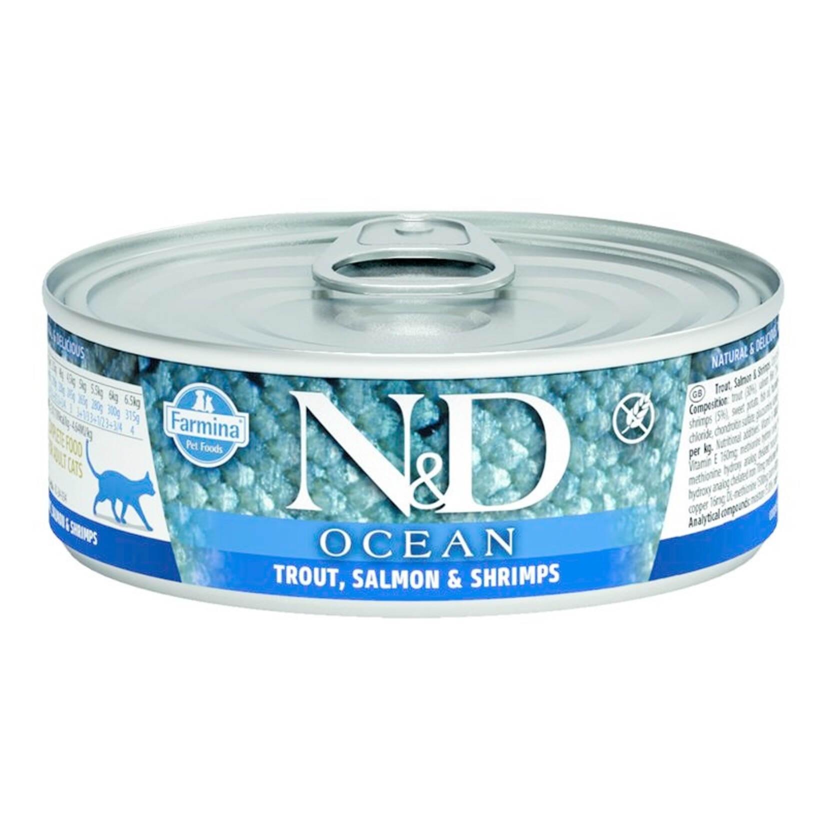 Farmina Farmina N&D Cat Ocean Trout Salmon & Shrimp Can 2.46oz 24ct