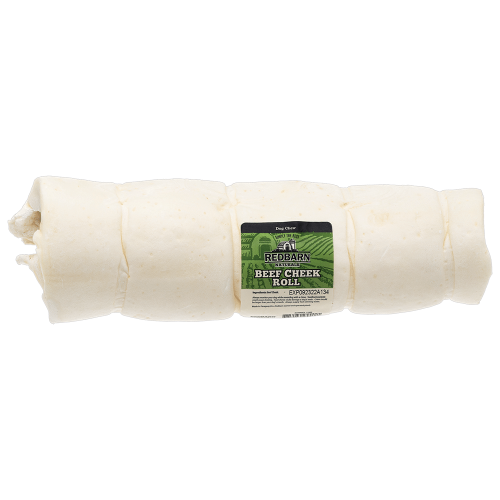 Redbarn Beef Cheek Roll Large 12/case Long Dog Fat Cat