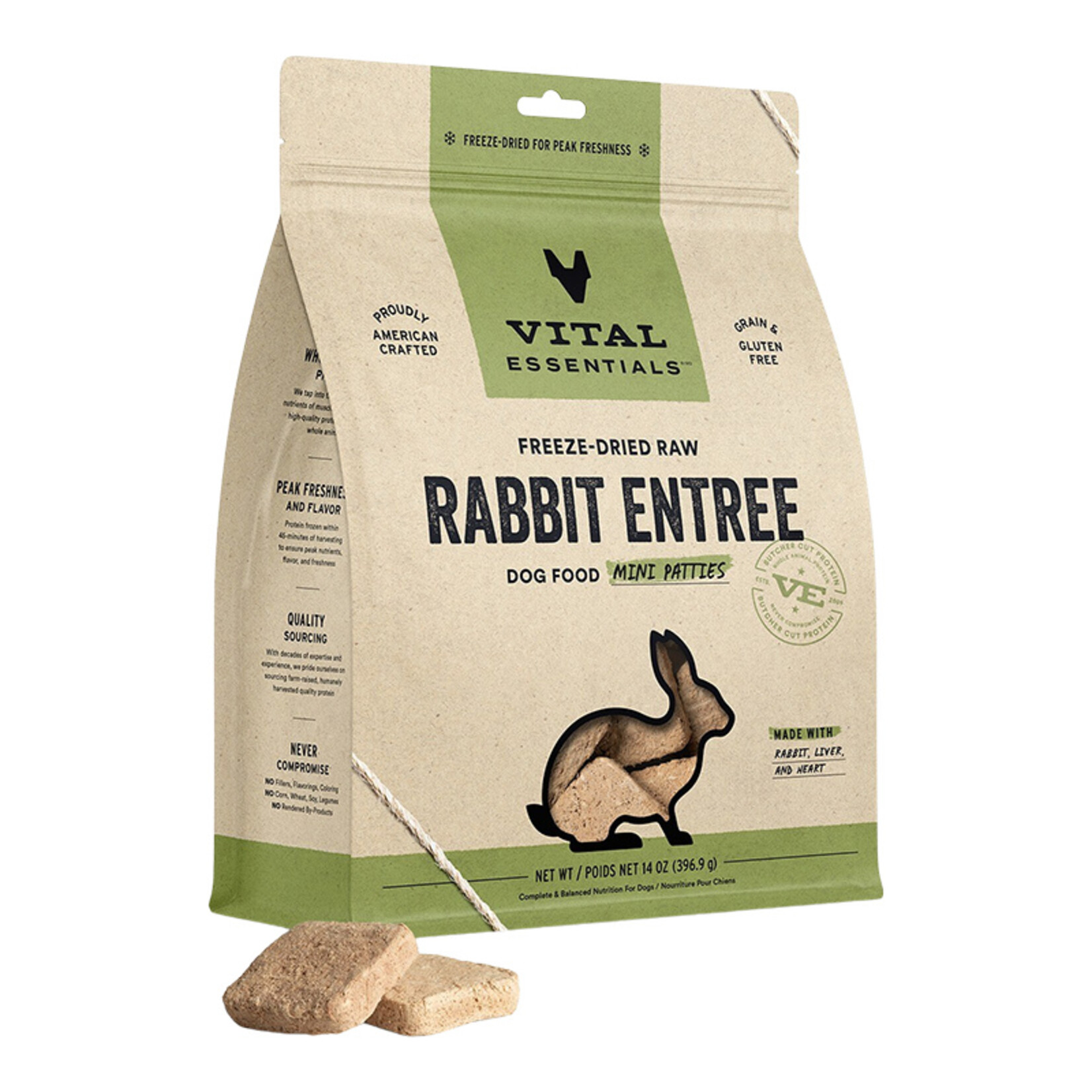 Vital Essentials Vital Essentials Freeze Dried Rabbit Mini Patties 14oz