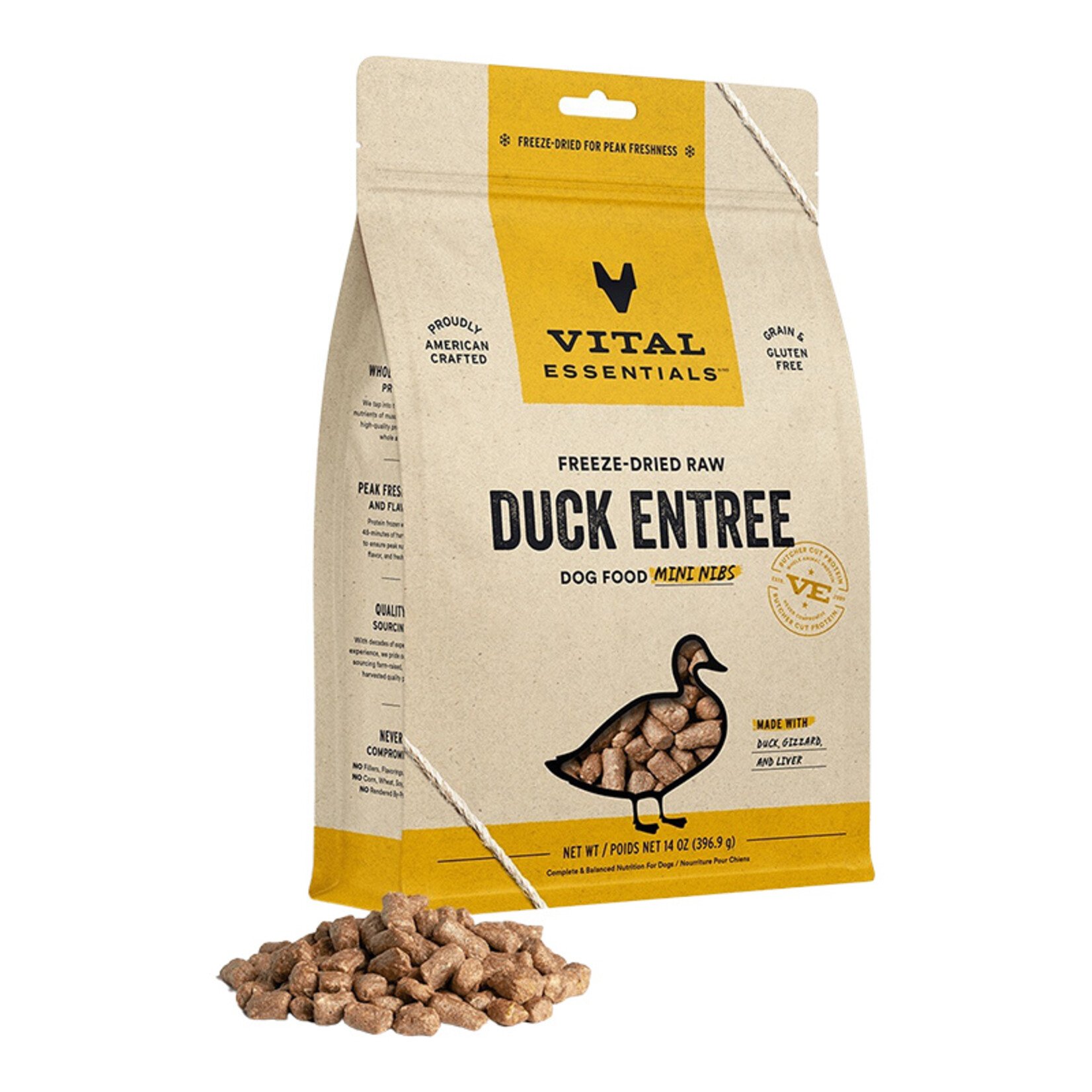 Vital Essentials Vital Essentials Dog Freeze Dried Duck Entree Mini Nibs 14oz