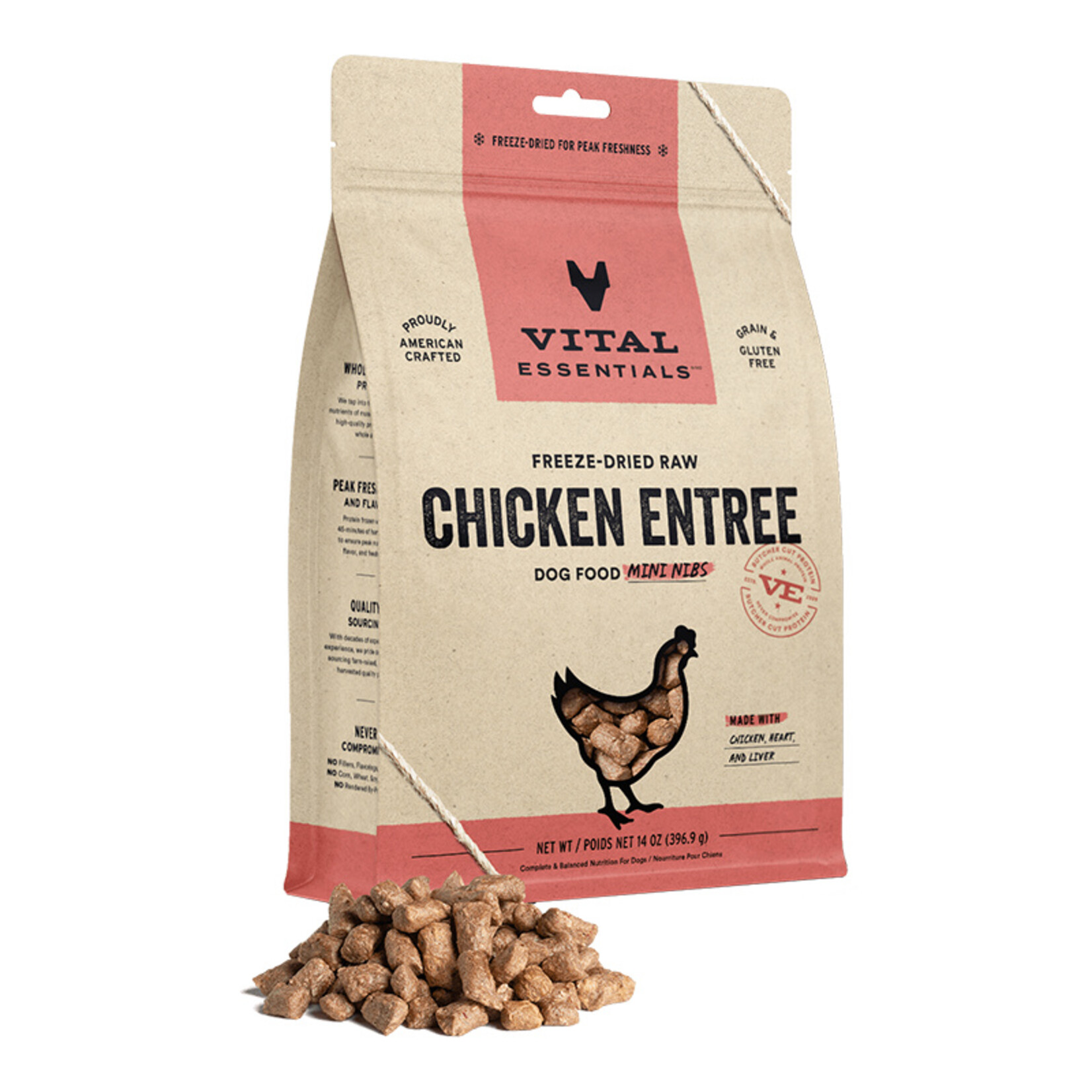 Vital Essentials Vital Essentials Dog Freeze Dried Chicken Entree Mini Nibs 14oz