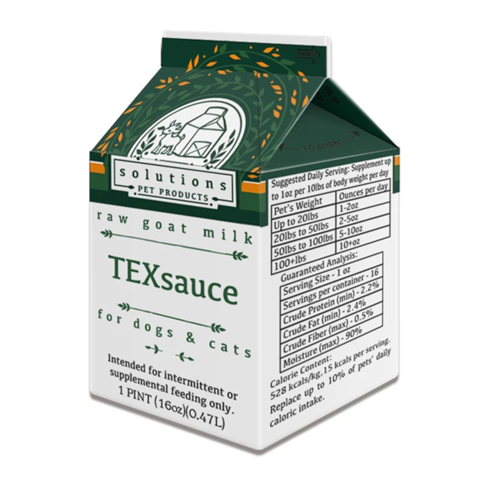 Solutions Pet Solutions Pet Cultured TexSauce 1pt/16oz