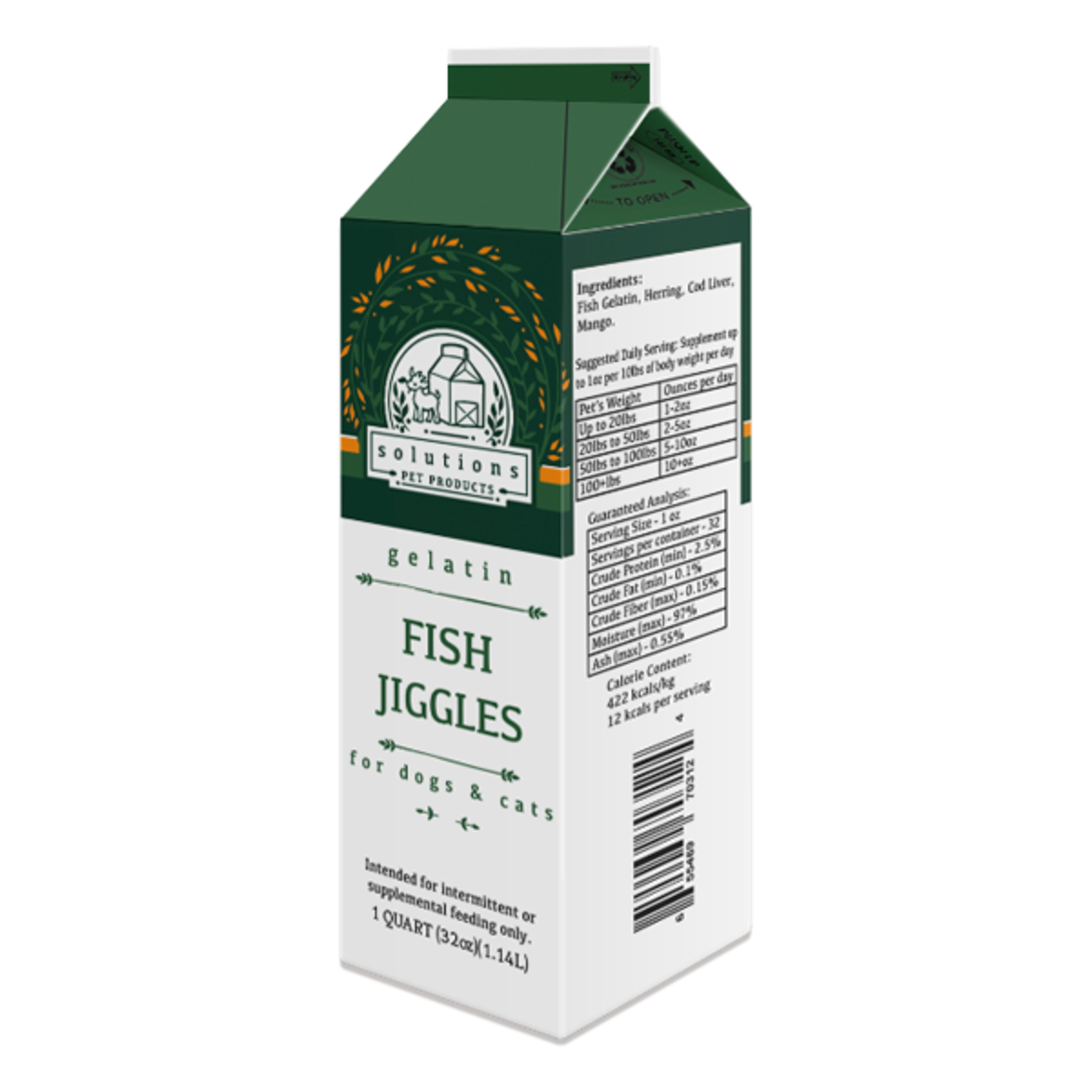 Solutions Pet Solutions Pet Fish Jiggles Fish Gelatin 1 quart (32oz)