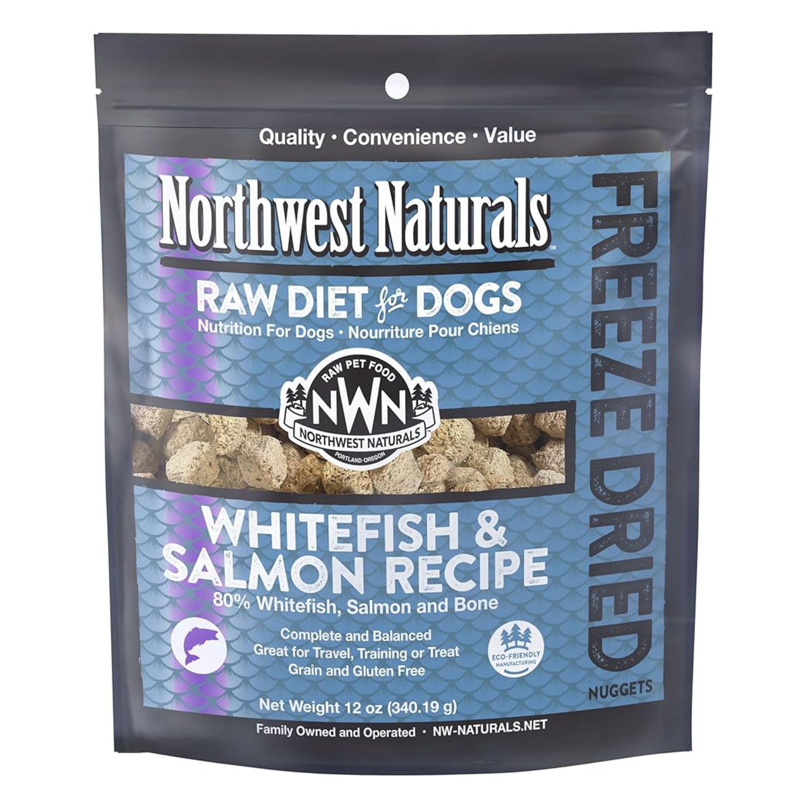 Northwest Naturals NWN Northwest Naturals Dog Freeze Dried Whitefish and Salmon 12oz