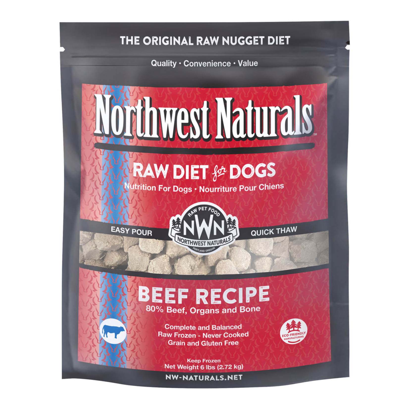 Northwest Naturals NWN Northwest Naturals Dog Frozen Beef Nuggets 6lb