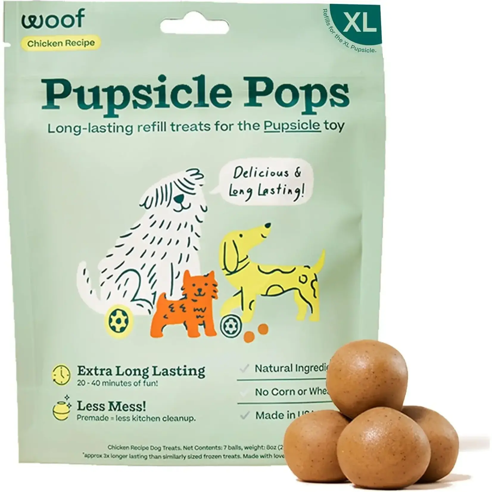 Woof Dog Woof Dog Pupsicle Refill Pops Peanut Butter and Chicken XL 12oz