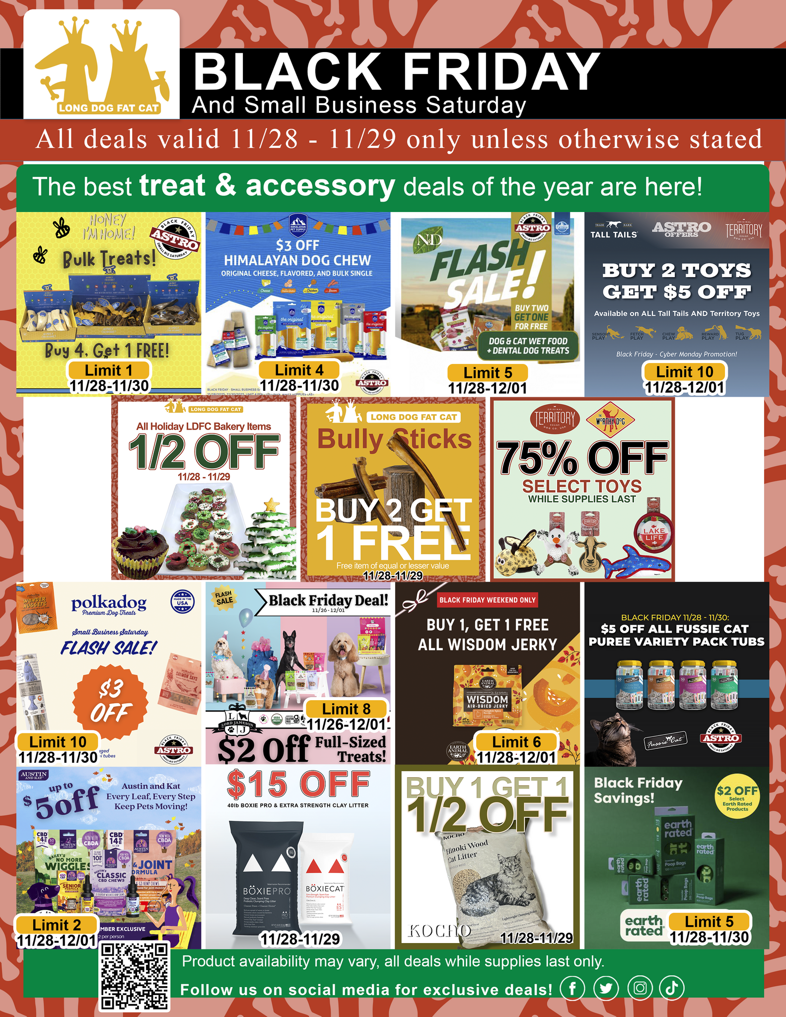 dog and cat treat sales for black friday small business saturday 2025