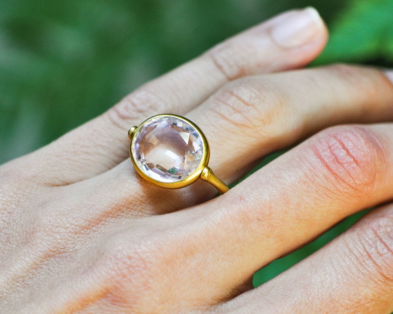 MARIE HÉLÈNE DE TAILLAC AMETHYST SWIVEL RING