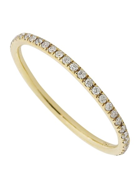 ILEANA MAKRI WHITE DIAMOND & YELLOW GOLD THREAD RING