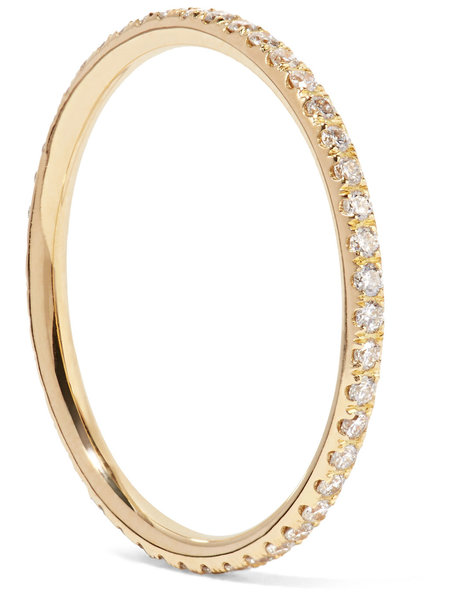 ILEANA MAKRI WHITE DIAMOND & YELLOW GOLD THREAD RING