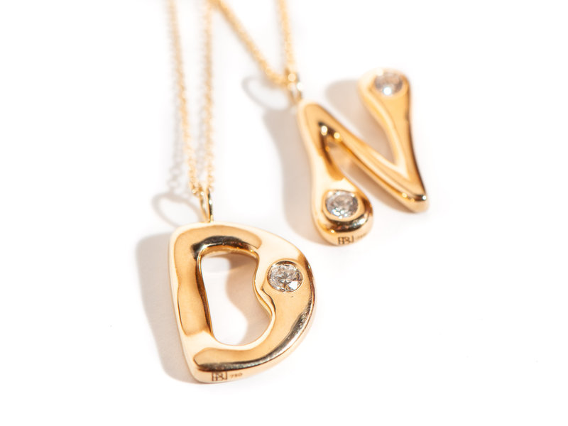 BUBBLE INITIAL TENNIS NECKLACE