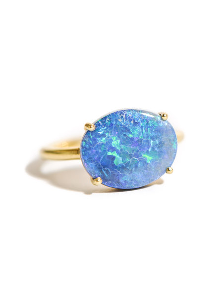 IRENE NEUWIRTH GEMMY GEM DOUBLE PRONG OPAL RING