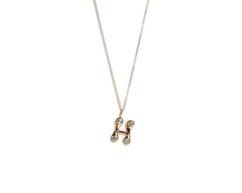 BRENT NEALE BUBBLE LETTER DIAMOND NECKLACE  H