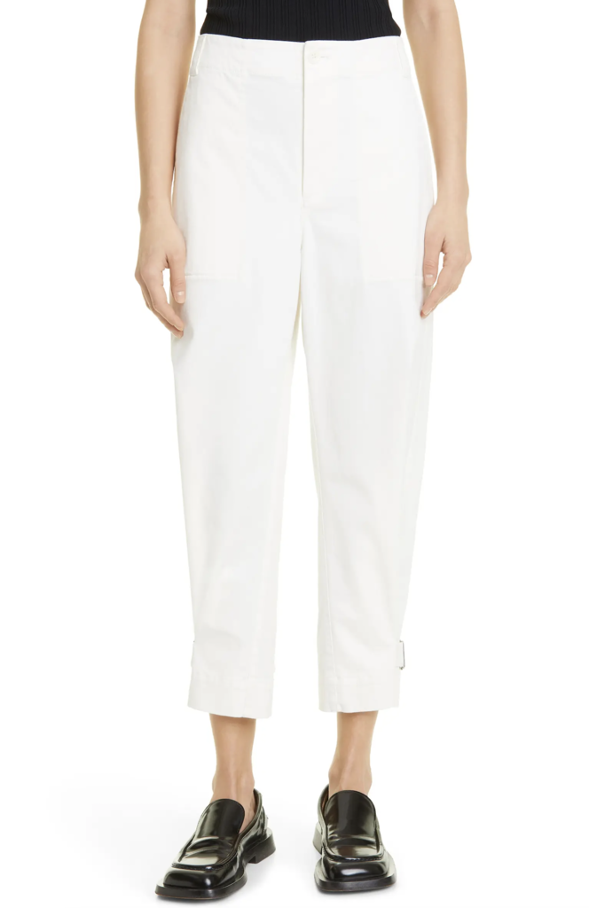 PROENZA SCHOULER WHITE LABEL COTTON TWILL TAPERED PANTS