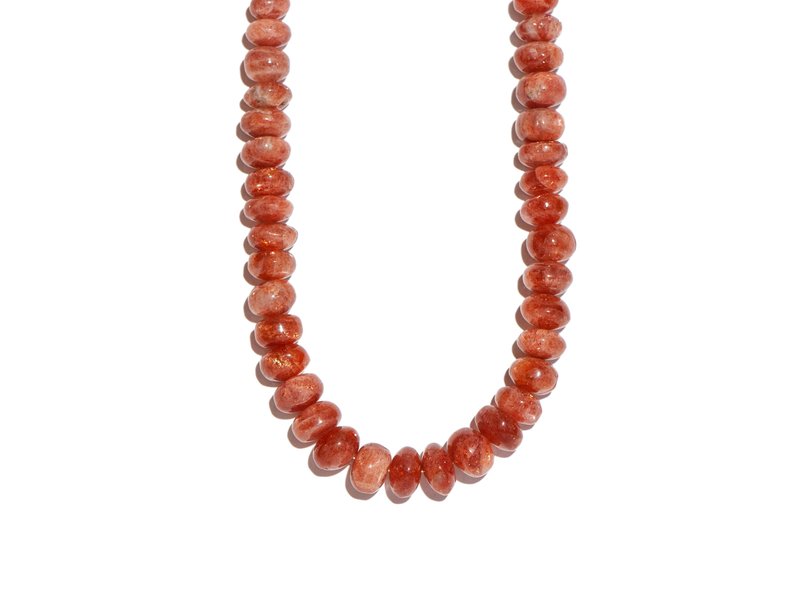 JACQUIE AICHE SMOOTH SUNSTONE BEADED NECKLACE