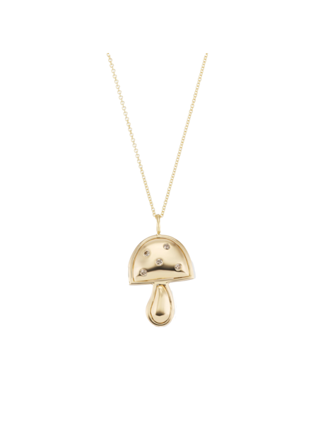 BRENT NEALE SMALL GOLD MAGIC MUSHROOM PENDANT