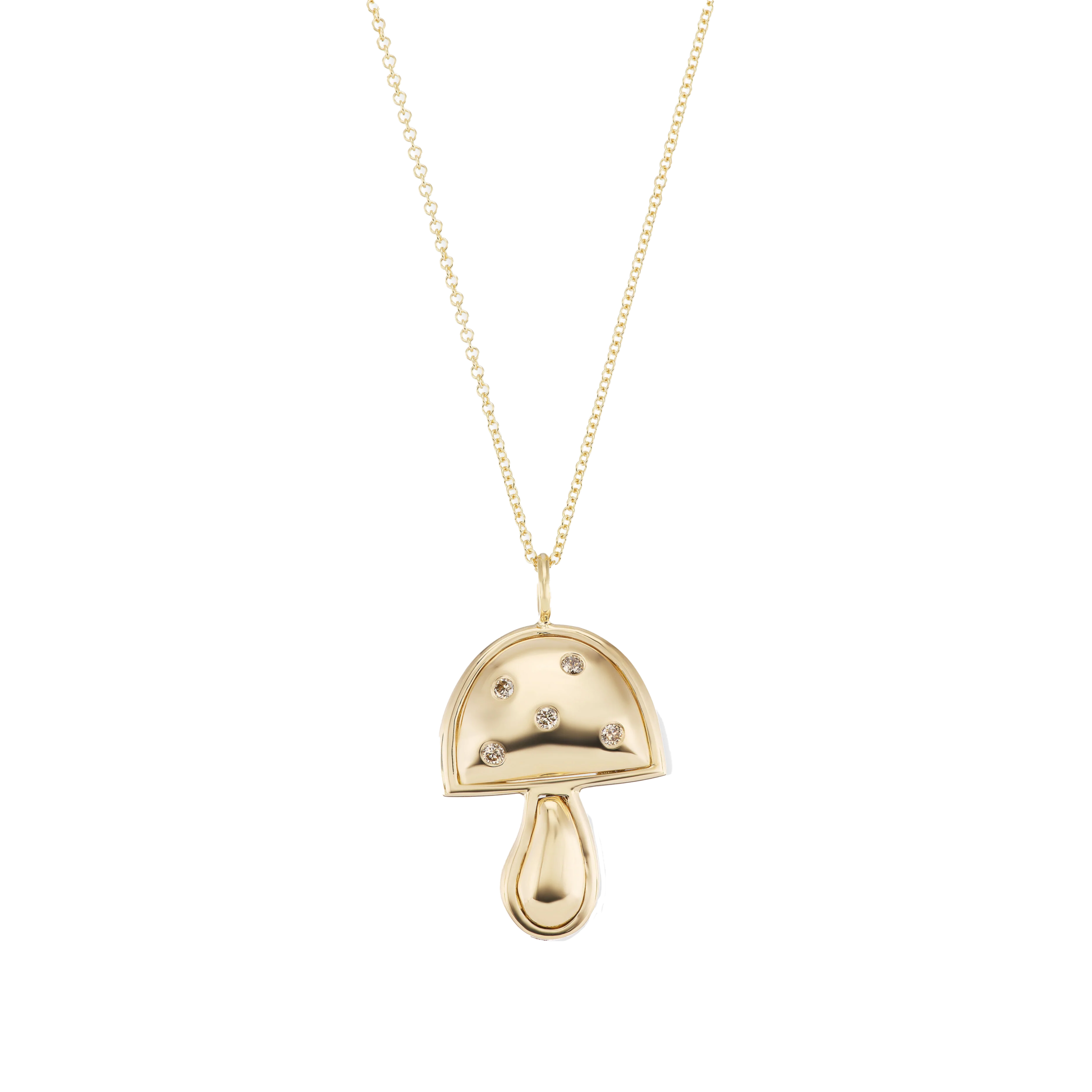 ENOKI. Tiny Mushroom Gemstone Necklace - Gold – REGALROSE