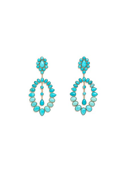 JACQUIE AICHE SOUTHWEST TURQUOISE BLOSSOM EARRINGS