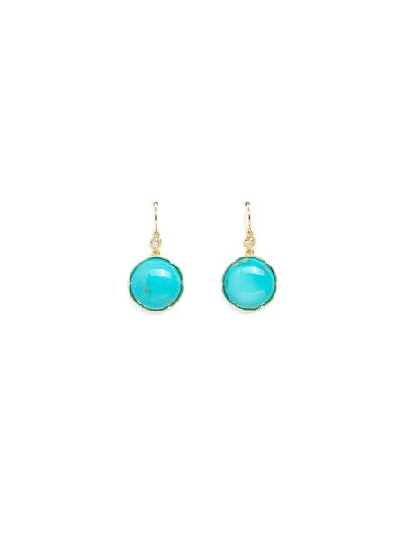 IRENE NEUWIRTH TURQUOISE CABOCHON EARRINGS