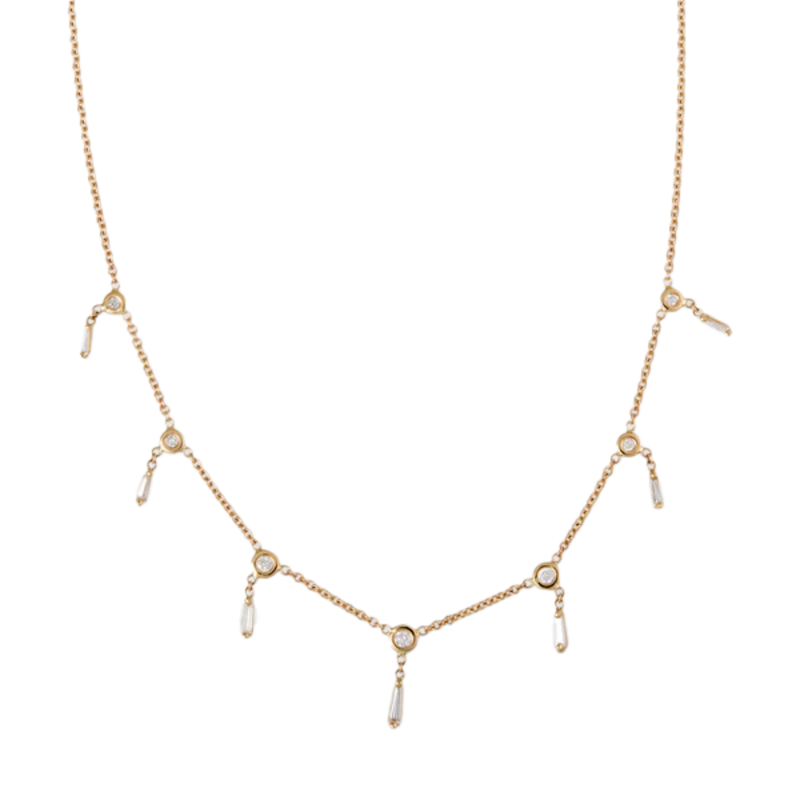 JACQUIE AICHE SPACED OUT HALF BAGUETTE SHAKER NECKLACE