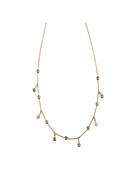 JACQUIE AICHE SPACED OUT HALF DIAMOND SHAKER NECKLACE