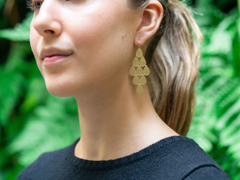 Gold Drop Ear Cuff Earrings