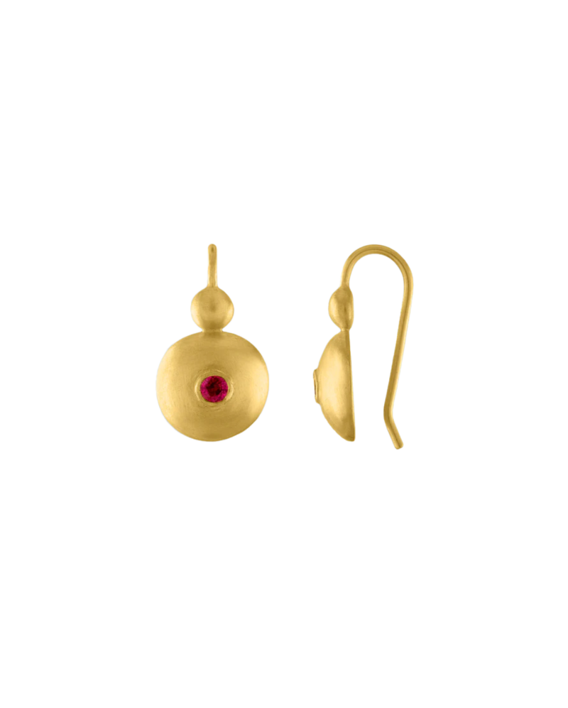 PROUNIS RUBY BULLA HOOK EARRING