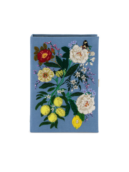 OLYMPIA LE TAN FLORAL AND LEMON CLUTCH
