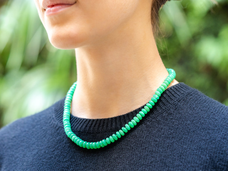 IRENE NEUWIRTH CHRYSOPRASE CANDY BEADED NECKLACE