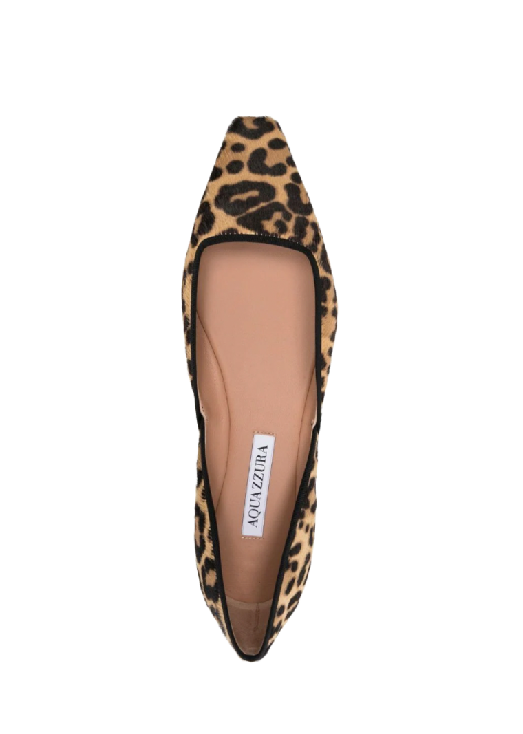 AQUAZZURA MAIA LEOPARD PONYHAIR FLAT - Capitol