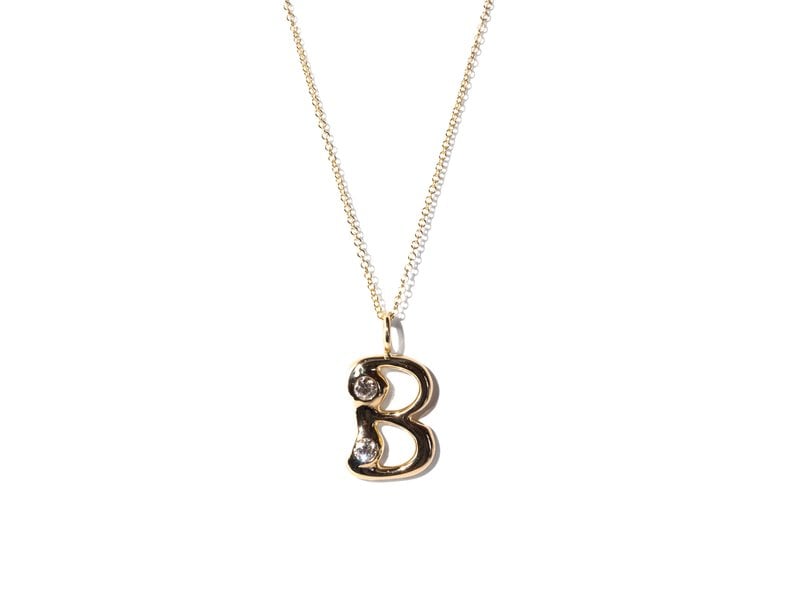 RINHOO Stainless Steel Gold Initial Alphabet 26 Letters Script Name Pendant  Chain Necklace from A-Z(B) : Amazon.in: Fashion