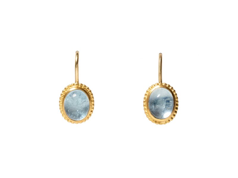 PROUNIS AQUAMARINE GRANULATED HOOK EARRINGS