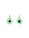 IRENE NEUWIRTH CARVED CHRYSOPRASE AND GREEN TOURMALINE CENTER FLOWER EARRINGS