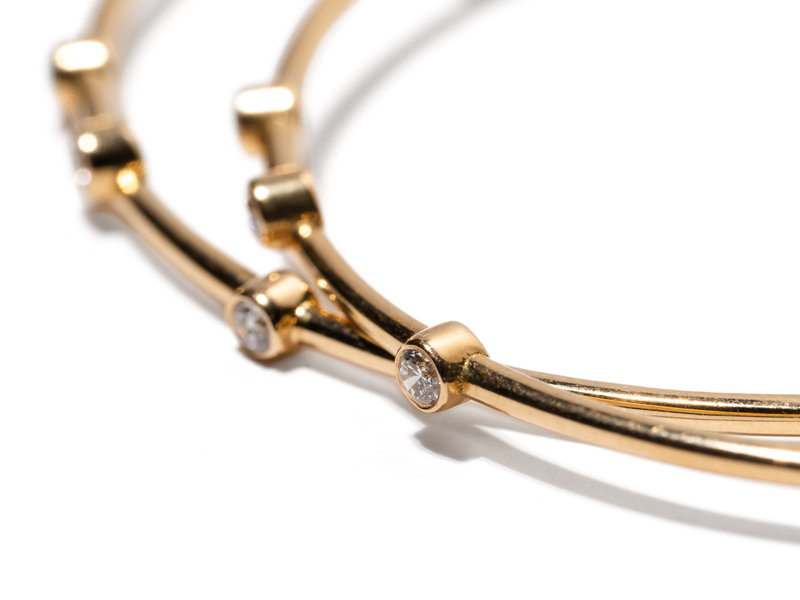 UNIFORM OBJECT DIAMOND FLOAT HOOPS