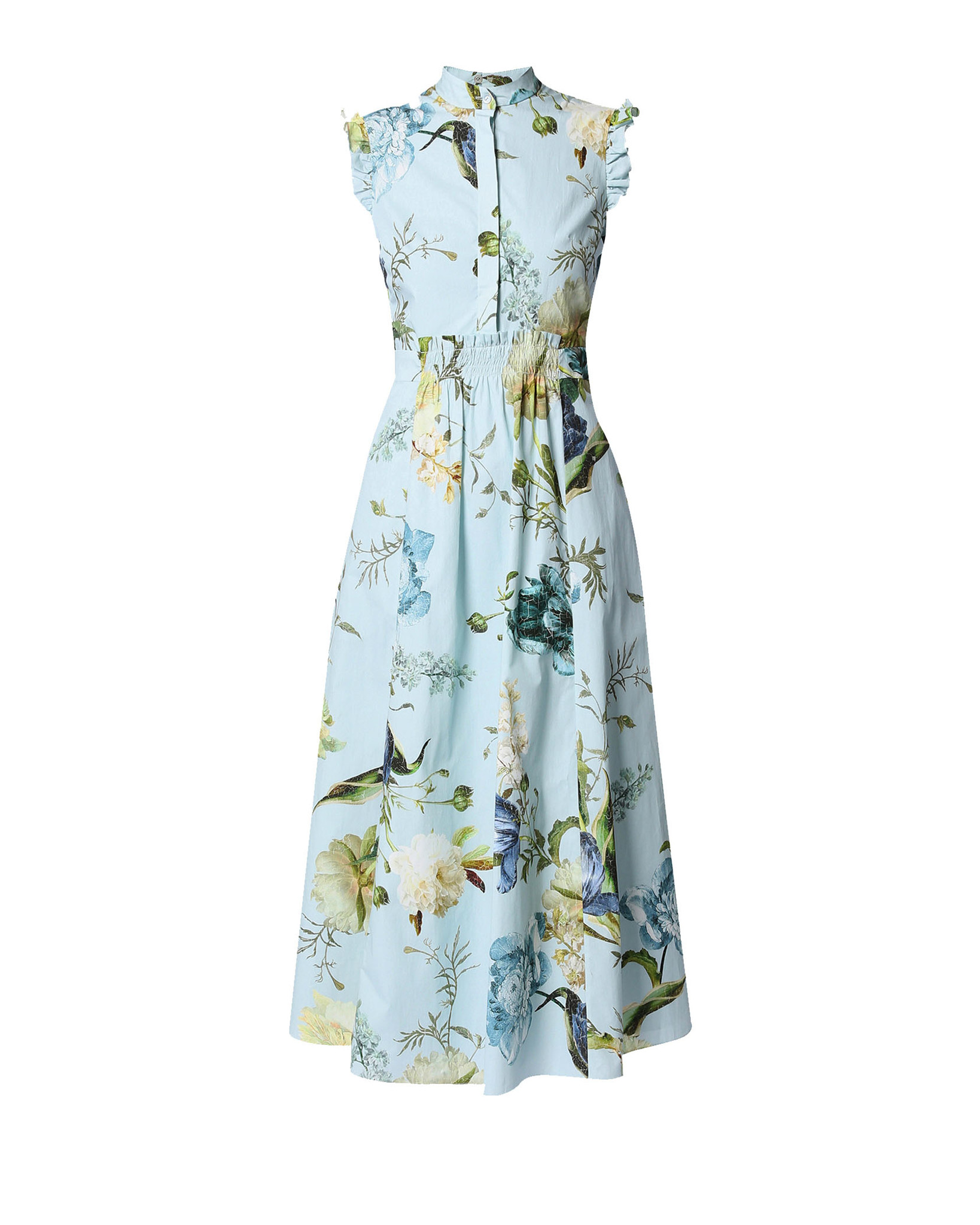 ERDEM S/L EVIE MIDI DRESS WITH FULL SKIRT - Capitol