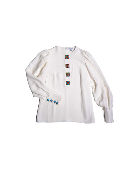 ANDREW GN EMBROIDERED SOLID BLOUSE