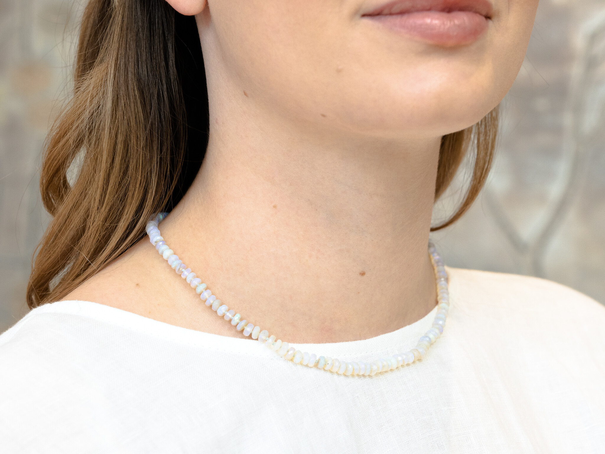 Thin shop beaded necklace