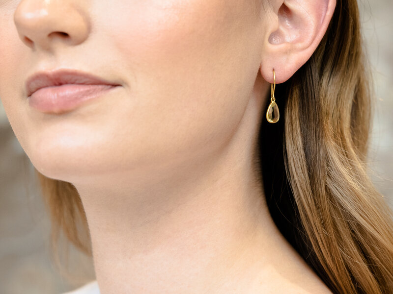 Logo Drop Earrings in Gold - Patou