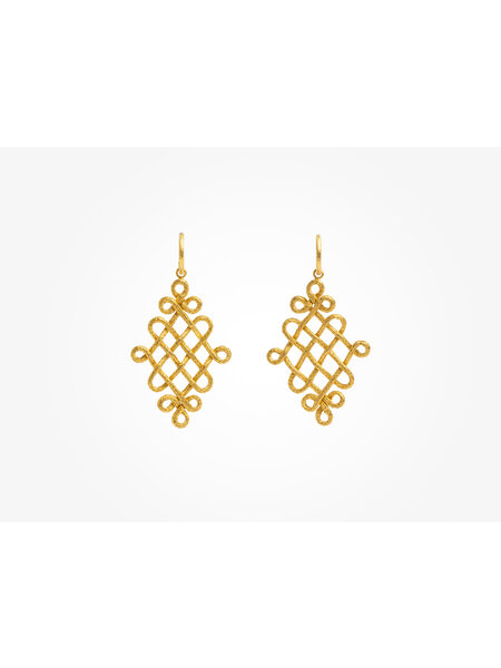 MARIE HÉLÈNE DE TAILLAC WOVEN ARABESQUE CHANDELIER EARRINGS