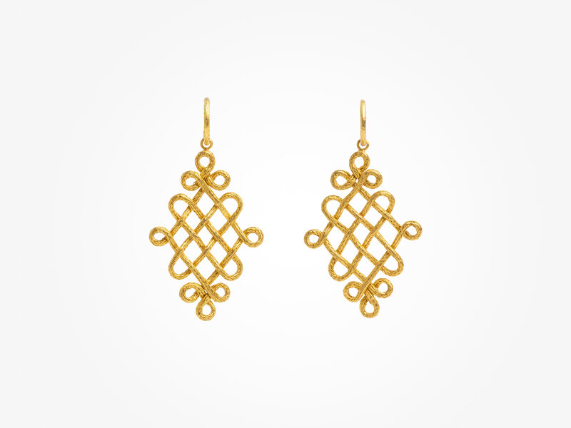 MARIE HÉLÈNE DE TAILLAC WOVEN ARABESQUE CHANDELIER EARRINGS